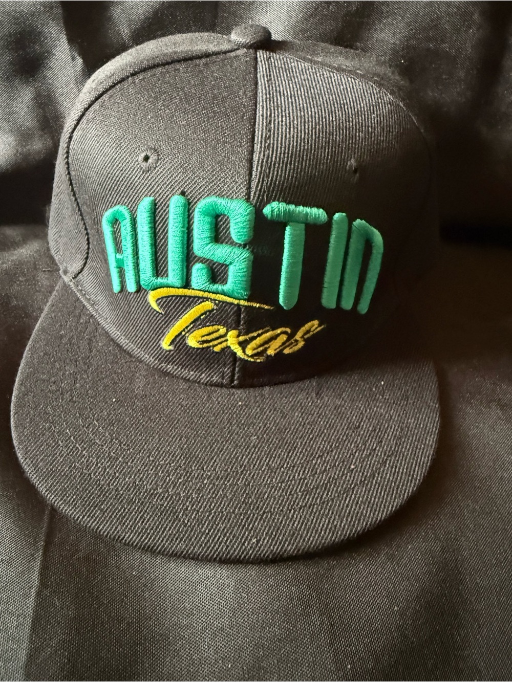 New Austin Texas Embroidered Black Snapback Hat